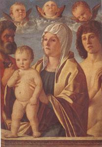 Giovanni Bellini The Virgin and Child Between Peter and Sebastian (mk05) France oil painting art